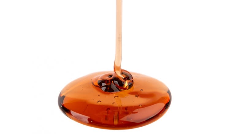 Pool of brown rice syrup