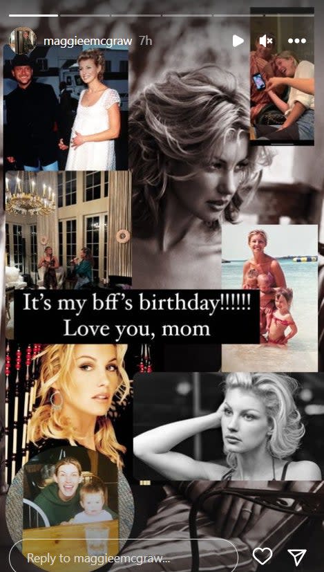 Maggie McGraw wishes mother Faith Hill Happy Birthday 