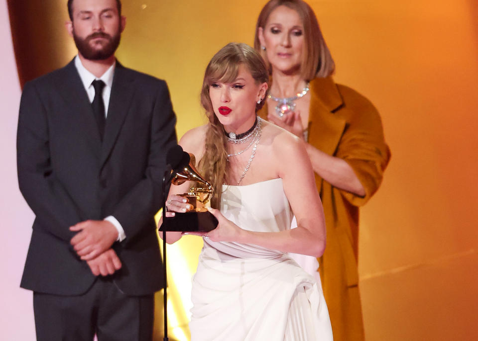 Taylor Swift accepts the Album Of The Year award for 