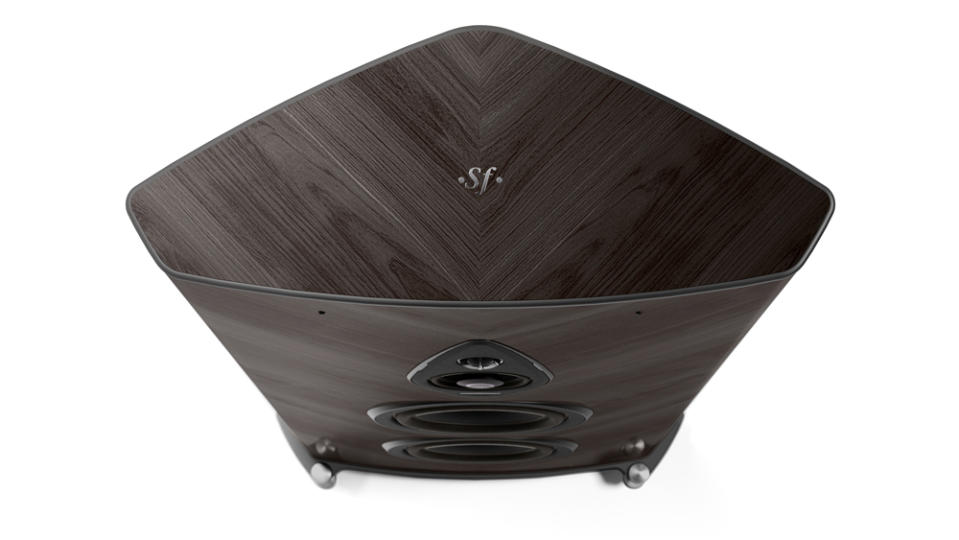 A top view of Sonus Faber's Stradivari Second Generation loudspeaker.