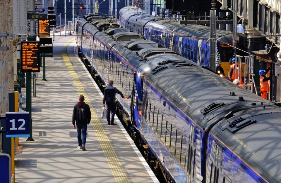 Planned strike action by RMT members could see massive disruption to rail services during the Cop26 summit (Jane Barlow/PA)