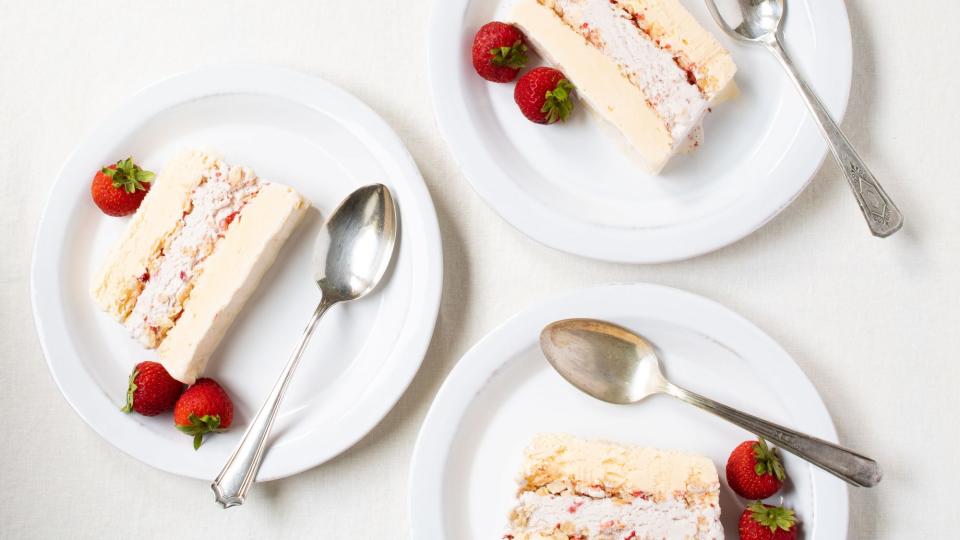 Strawberry Crunch Ice Cream Cake