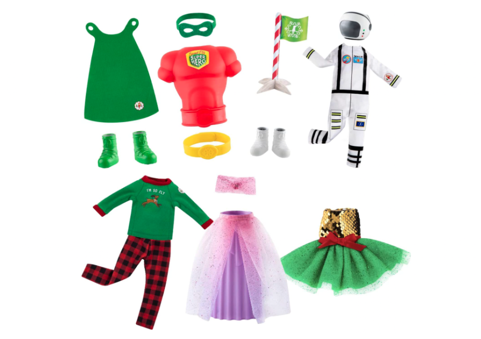 Elf on the Shelf ideas and accessories: A case of elf couture and costumes.