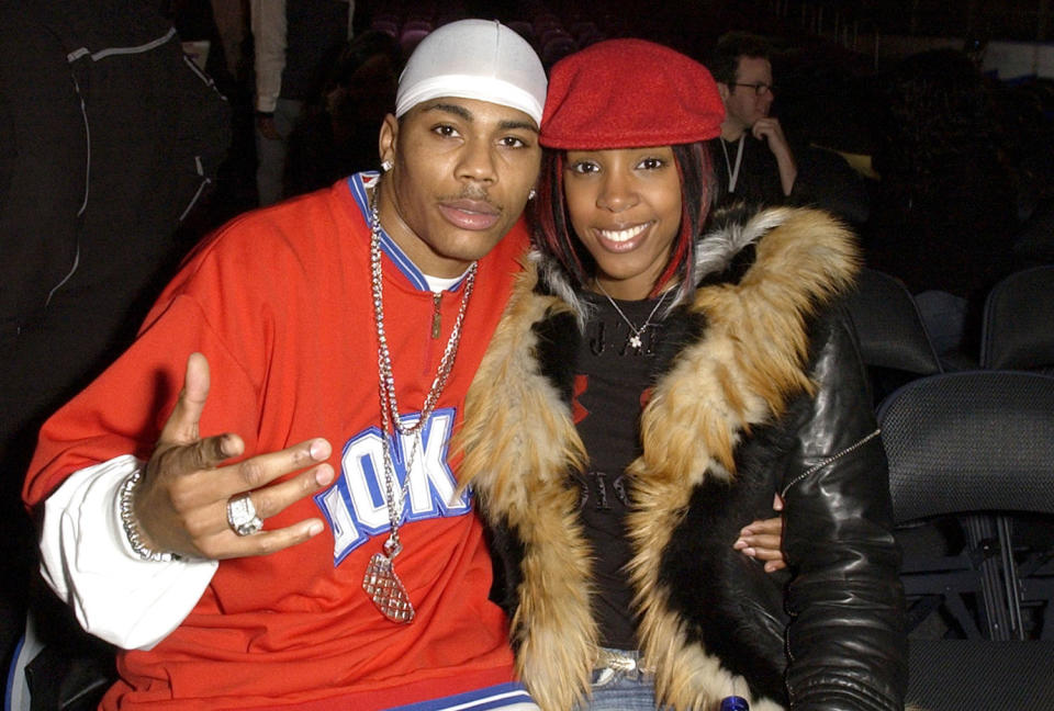 Nelly and Kelly Rowland during The 45th GRAMMY Awards - Backstage - Day Two at Madison Square Garden in New York City, New York, United States.  (Michael Caulfield Archive / WireImage)
