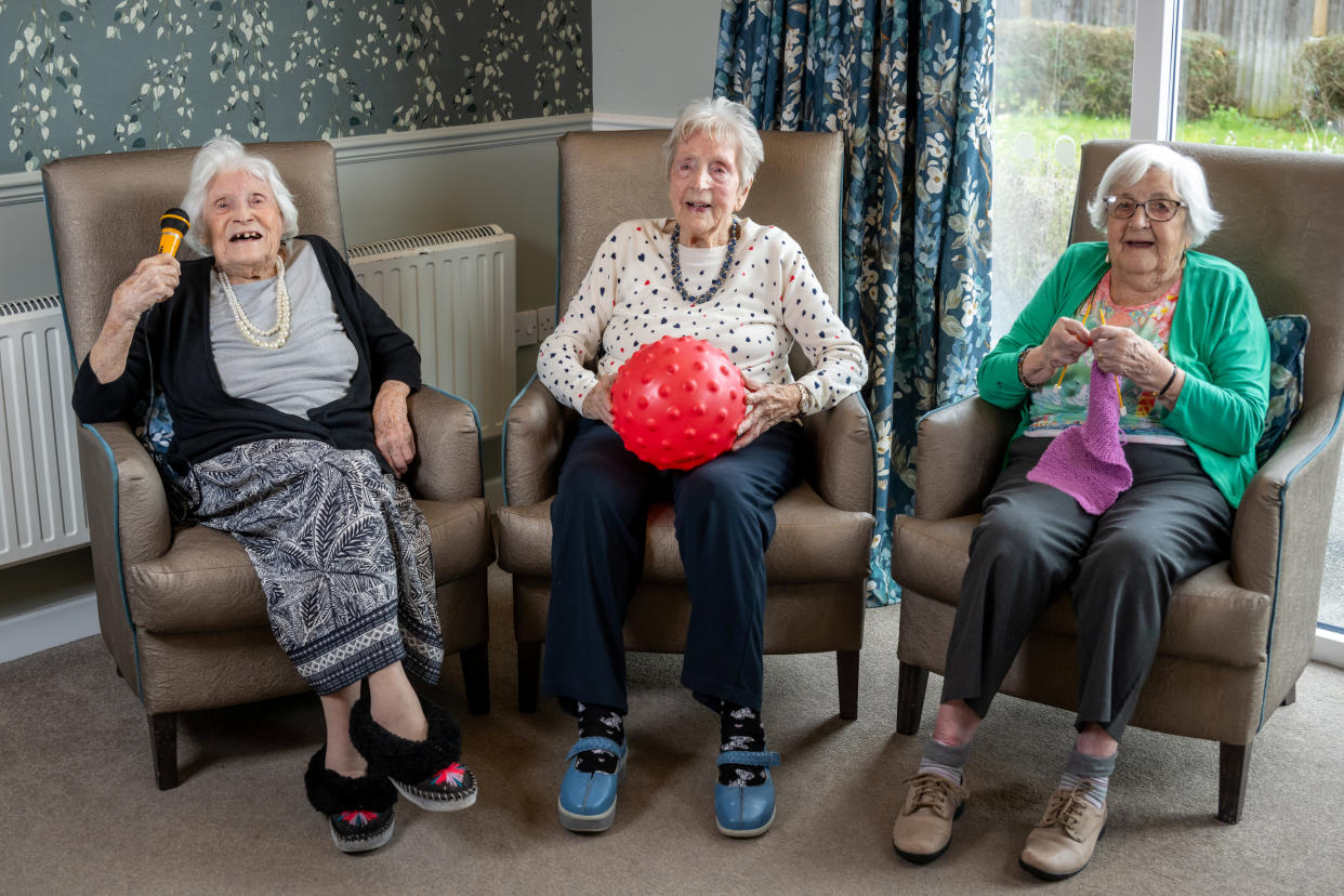 Irene Rankin aged 101 (left), Daisy Taylor aged 103 (middle) and Phyllis Cottrell aged 103 (right) have shared their secrets to a long life. (SWNS)
