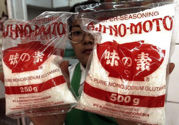 Bags of taste-enhancing monosodium glutamate (MSG) for sale at a supermarket in Jakarta, Indonesia.