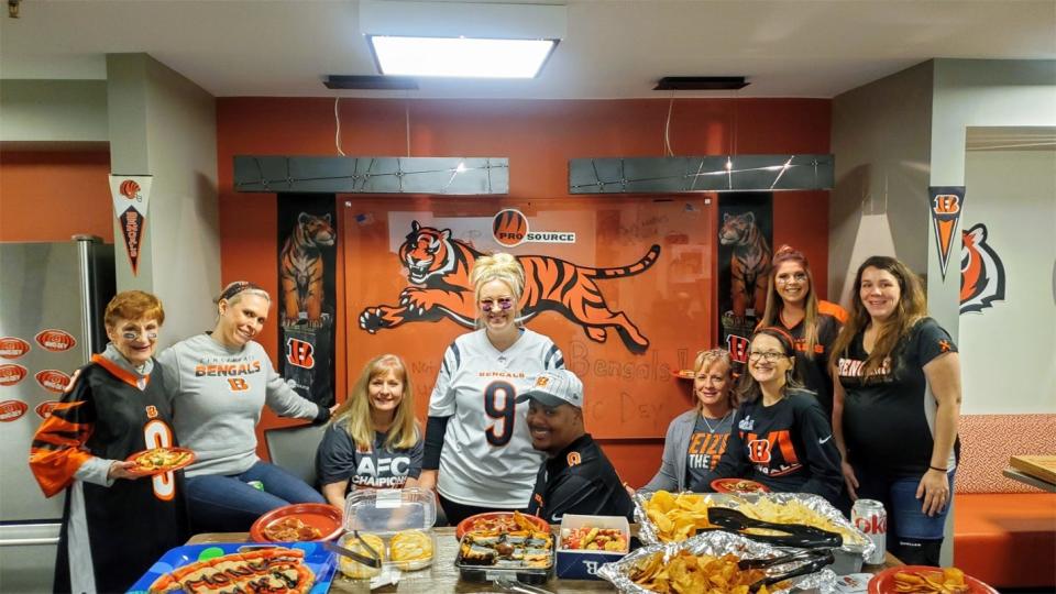 The Prosource team cheers on the Bengals.