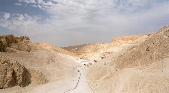 A view of the Valley of the Kings, the burial place of rulers from Egypt's New Kingdom period (ca. 1550-1070 B.C.), including Merenptah.