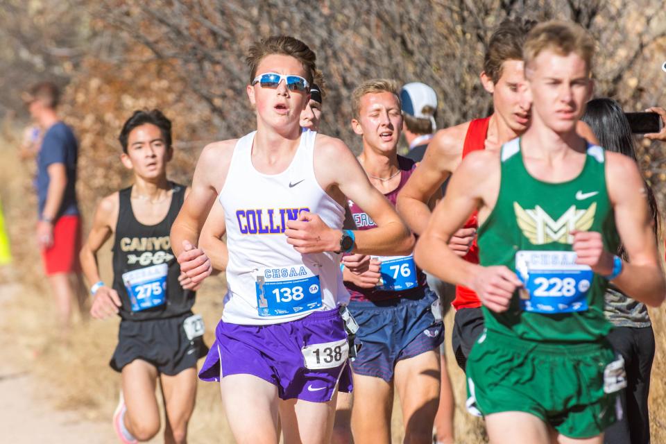 Fort Collins boys cross country runner Leo Cole competes in the 5A boys state meet at the Norris Penrose Event Center on Saturday, Oct. 30, 2021 in Colorado Springs.