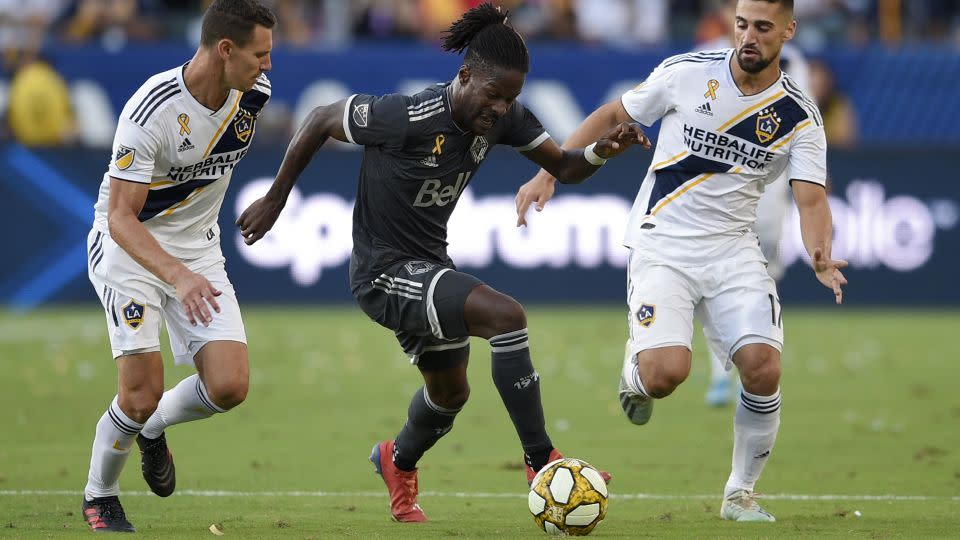 Ricketts controls the ball in a 2019 match against LA Galaxy. - Kelvin Kuo/AP