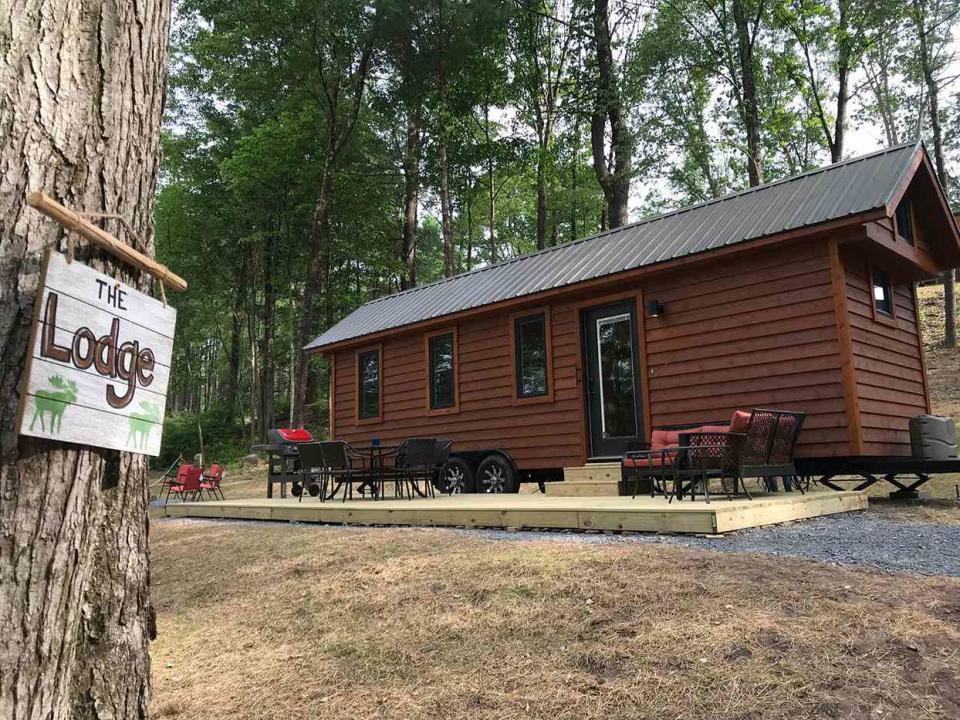 lodge style tiny home