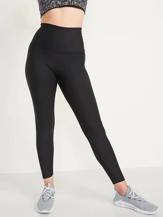 <p>Tuck a phone at your waist and hit the road with these black <span>Old Navy Extra High-Waisted PowerSoft Hidden Pocket 7/8-Length Leggings</span> ($20, originally $40) marked down half-off now. </p>