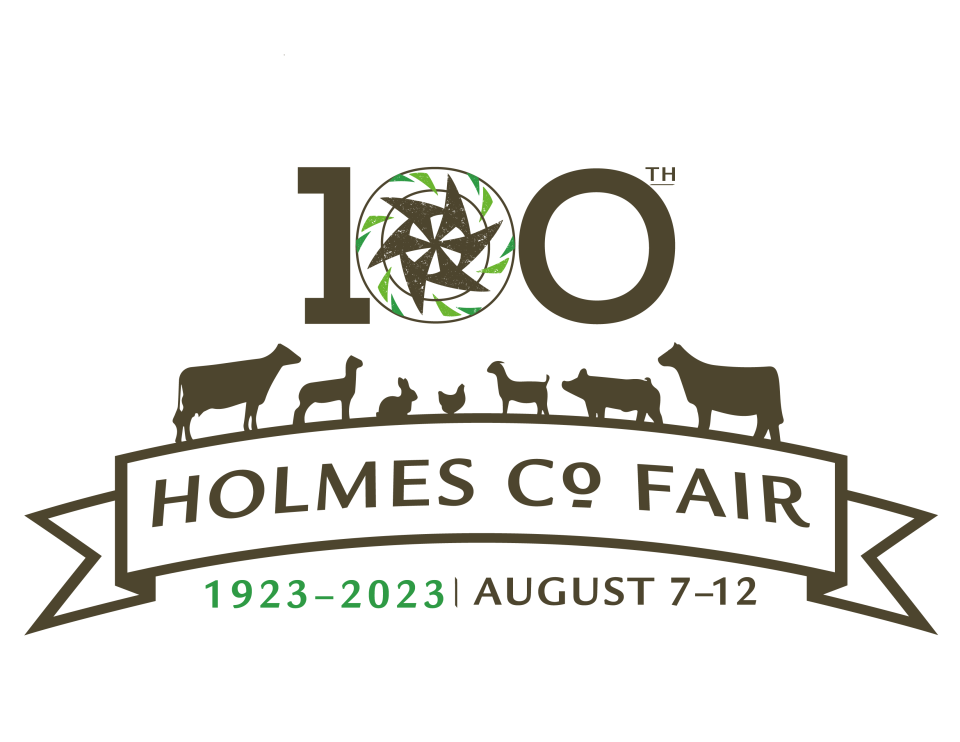 100th anniversary logo of the Holmes County Fair.