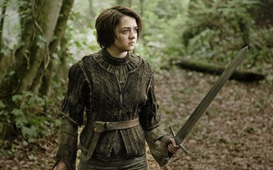 Maisie Williams as the young assassin Arya Stark