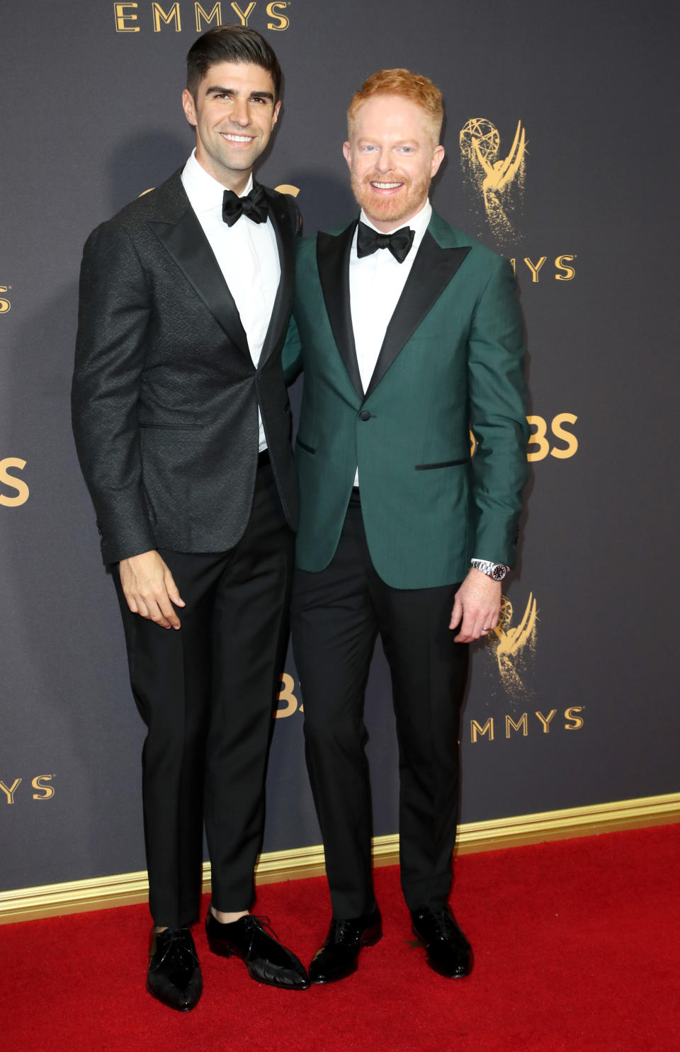 LOS ANGELES, CA - SEPTEMBER 17: Lawyer Justin Mikita (L) and actor Jesse Tyler Ferguson attend the 69th Annual Primetime Emmy Awards - Arrivals at Microsoft Theater on September 17, 2017 in Los Angeles, California. (Photo by David Livingston/Getty Images)