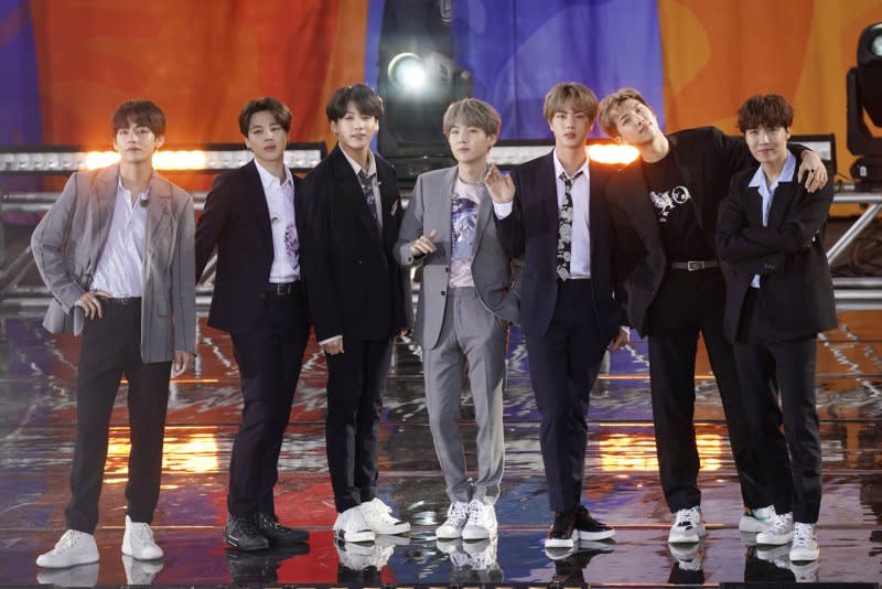 BTS performs on "Good Morning America" in 2019. File Photo by John Angelillo/UPI