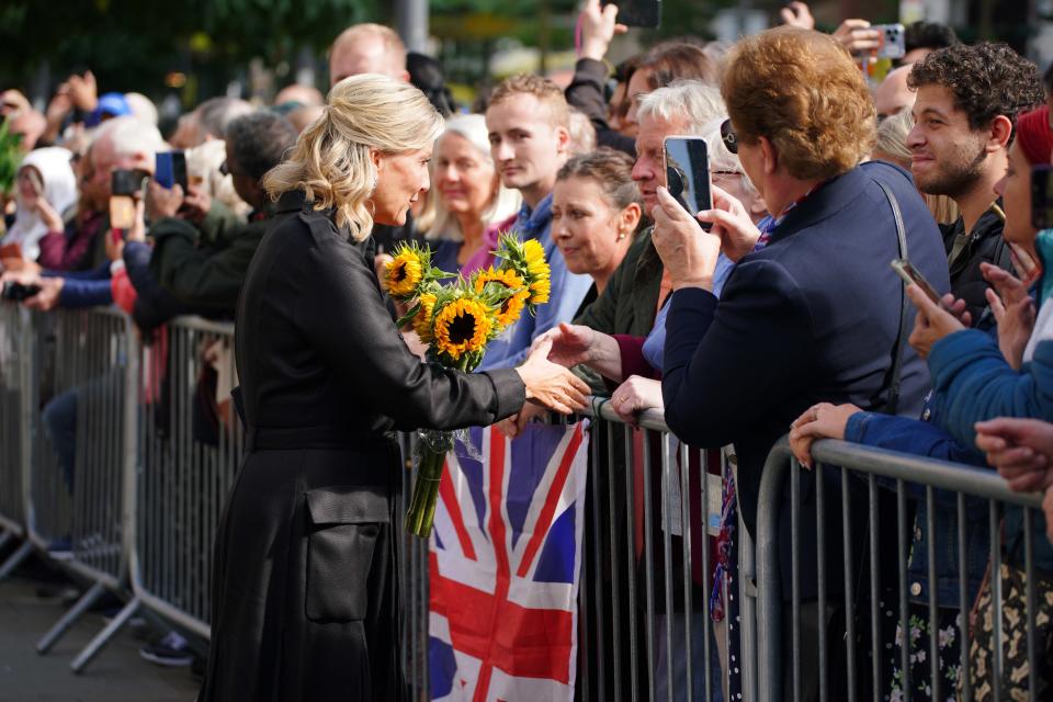 The Countess of Wessex met dozens of people in Manchester. (PA)