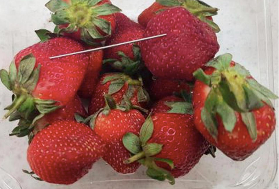 The needle crisis consisted of over 100 alleged incidences of fruit contamination with the majority involving strawberries. Source: AAP