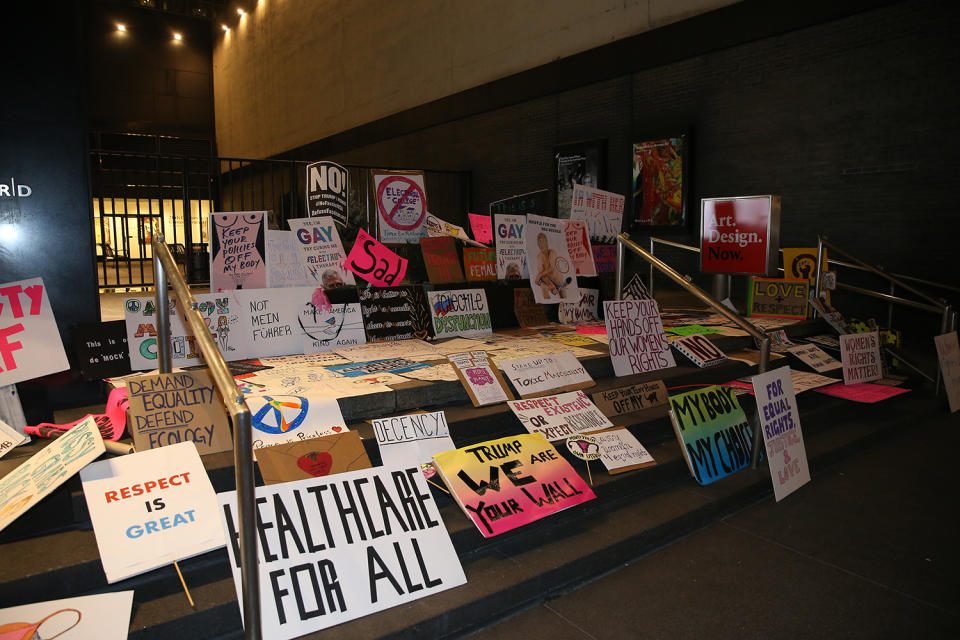 Discarded protest signs from the Women’s March in NYC