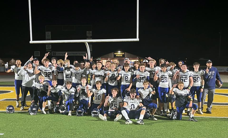 This Granville eighth grade football team went 8-0, recording three shutouts, and won its first Licking County League championship since 2018.