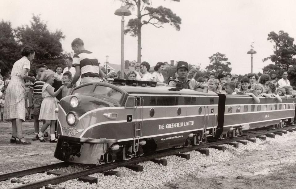 Greenfield Park in 1970: Children board the city parks-operated train that ran in a loop along a portion of Lake Shore Drive during the summers from the 1950s to 1975.