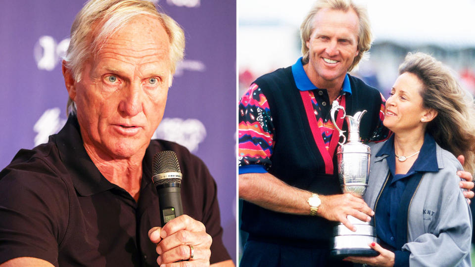 Greg Norman, pictured here with his wife after winning the British Open.