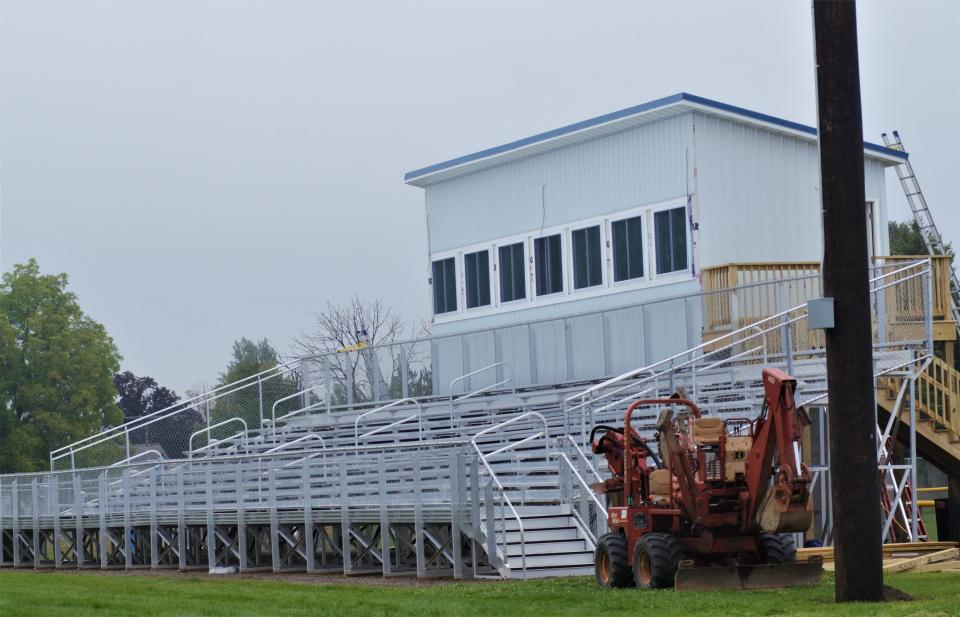 The new pressbox and stands for Gaylord St. Mary's new football stadium set to debut in 2023.