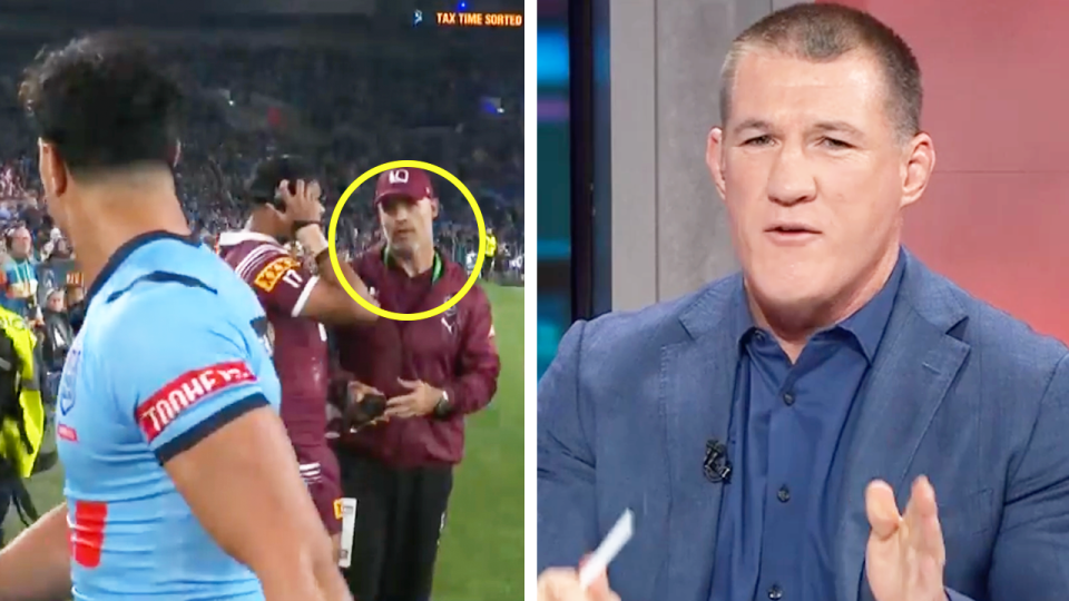 Nate Myles speaks to Joseph Suaalii and Paul Gallen speaks.