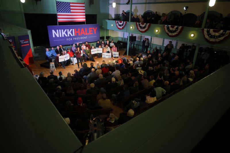 Republican presidential candidate Haley campaigns in Exeter