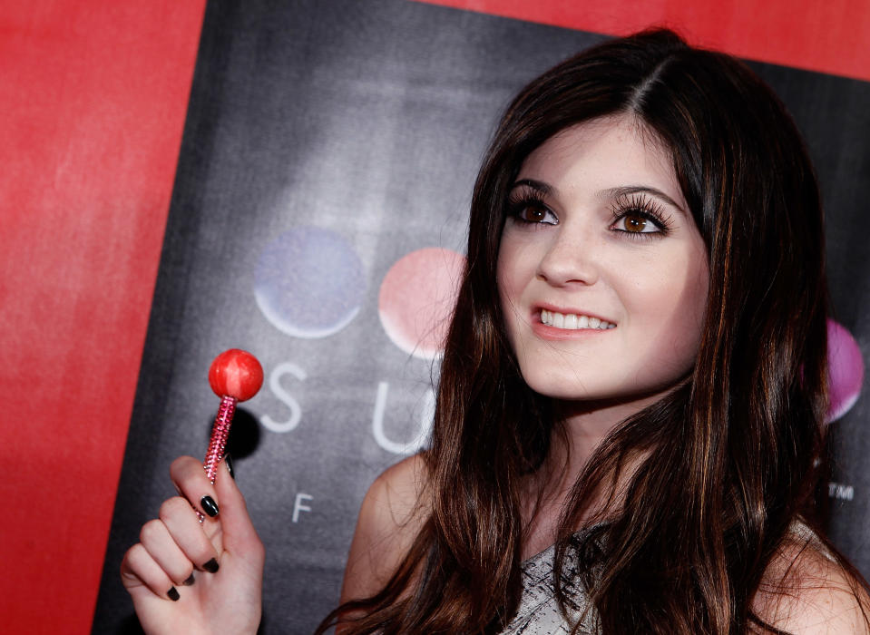 LAS VEGAS - MARCH 04:  Television personality Kylie Jenner arrives at the grand opening of the Sugar Factory American Brasserie at the Paris Las Vegas March 4, 2011 in Las Vegas, Nevada.  (Photo by Isaac Brekken/Getty Images)