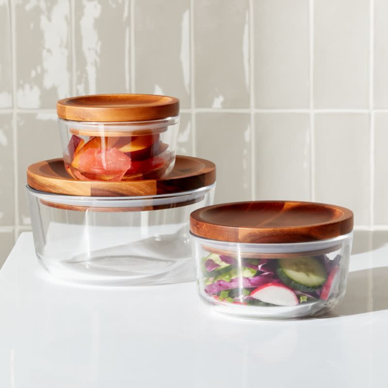 Pyrex Wood Lid Storage Set