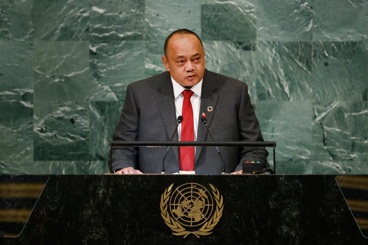 UN General Assembly Tonga (Copyright 2022 The Associated Press. All rights reserved.)