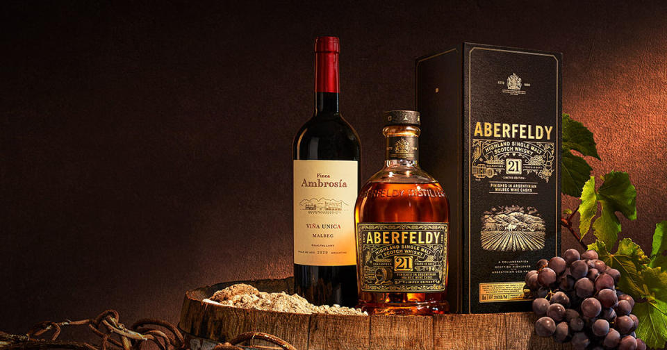 Aberfeldy 21 Malbec Wine Cask Finish y Finca Ambrosía