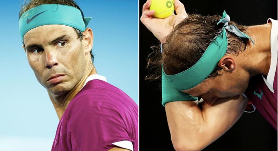 Rafa Nadal acusado de abusar de un recurso de perro viejo en la final del Open de Australia. Fuente: Yahoo Australia.