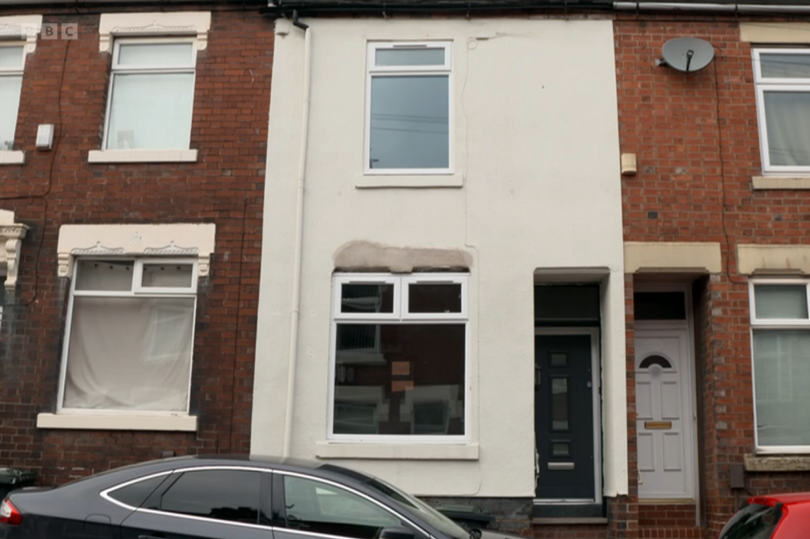 The front of a small, terraced house