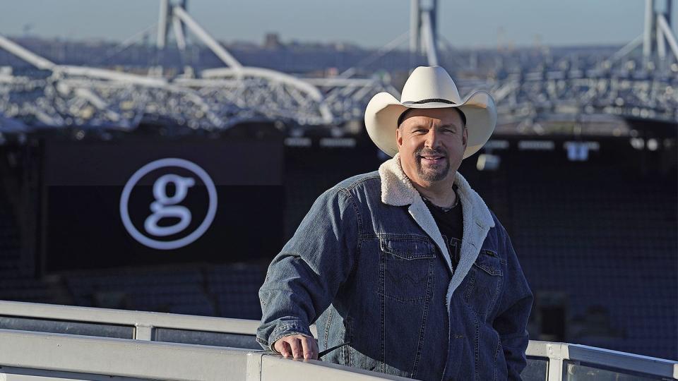 Country music star Garth Brooks at Croke Park in Dublin to promote his two Irish concerts which will take place next September. Picture date: Monday November 22, 2021.