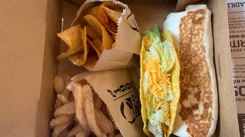 box of taco bell food