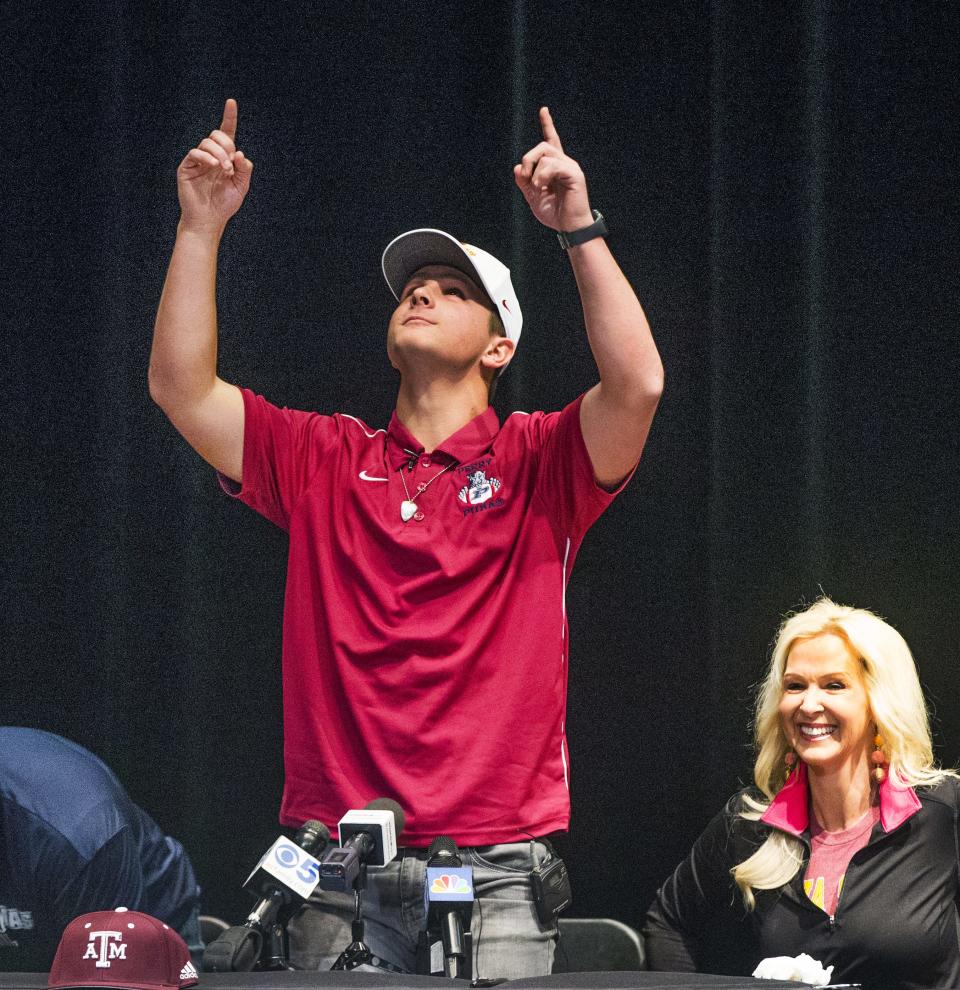 Brock Purdy announces that he will attend Iowa State University to play football. The announcement came during a news conference at Perry High School in Gilbert on Feb. 7, 2018.