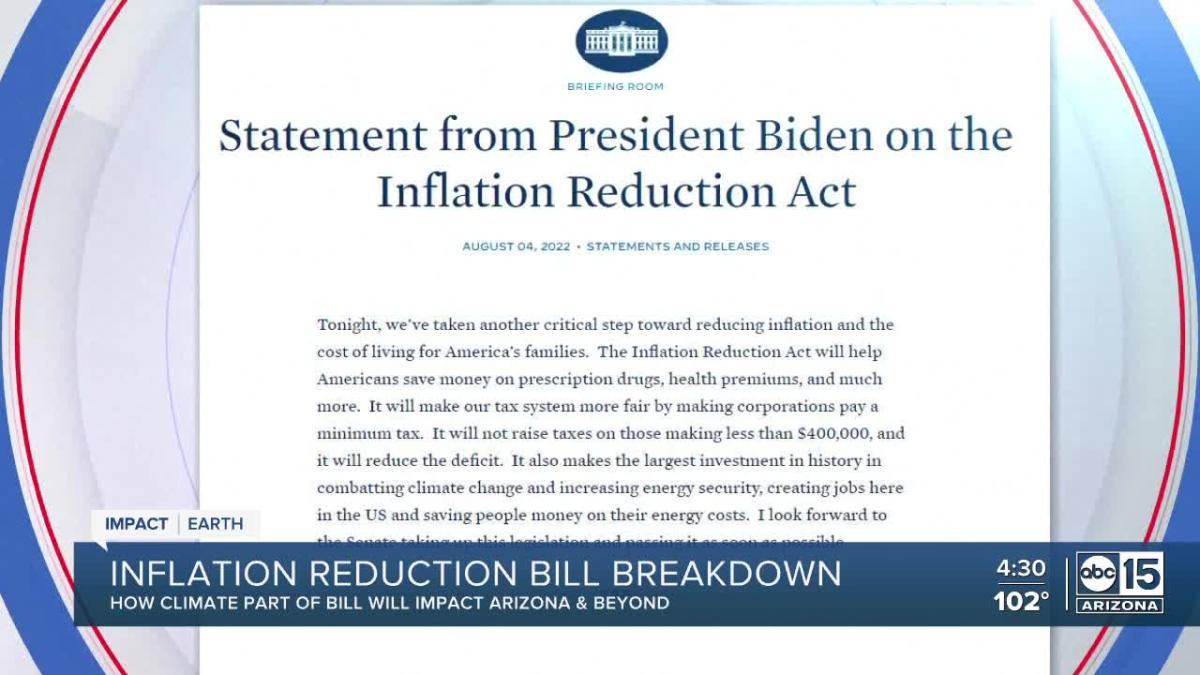 Inflation Reduction Act makes its way to Congress, supported by AZ