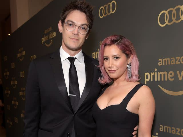 <p>Emma McIntyre/Getty</p> Christopher French and Ashley Tisdale attend the Amazon Prime Video's Golden Globe Awards After Party on January 6, 2019 in Beverly Hills, California.