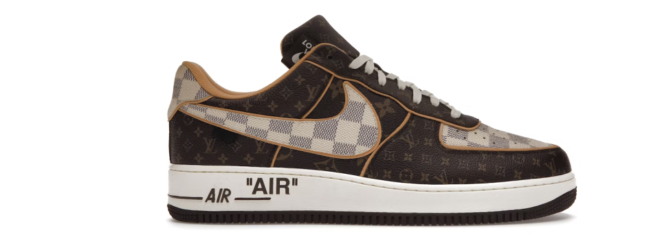 Nike Air Force 1 Low, Louis Vuitton Monogram Brown Damier Azur. PHOTO: StockX