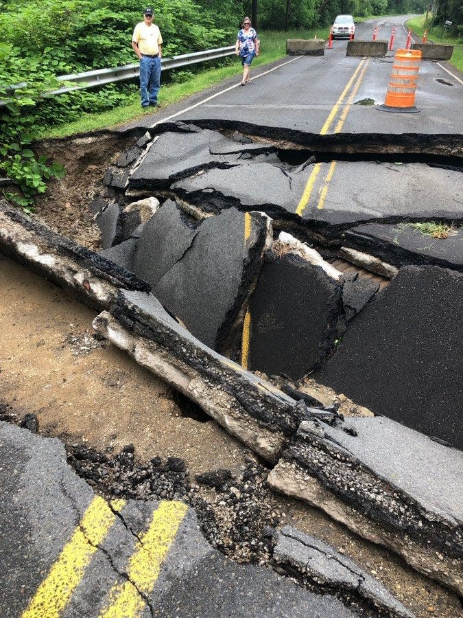 The Kungle Road bridge in Norton collapsed in June 2019.