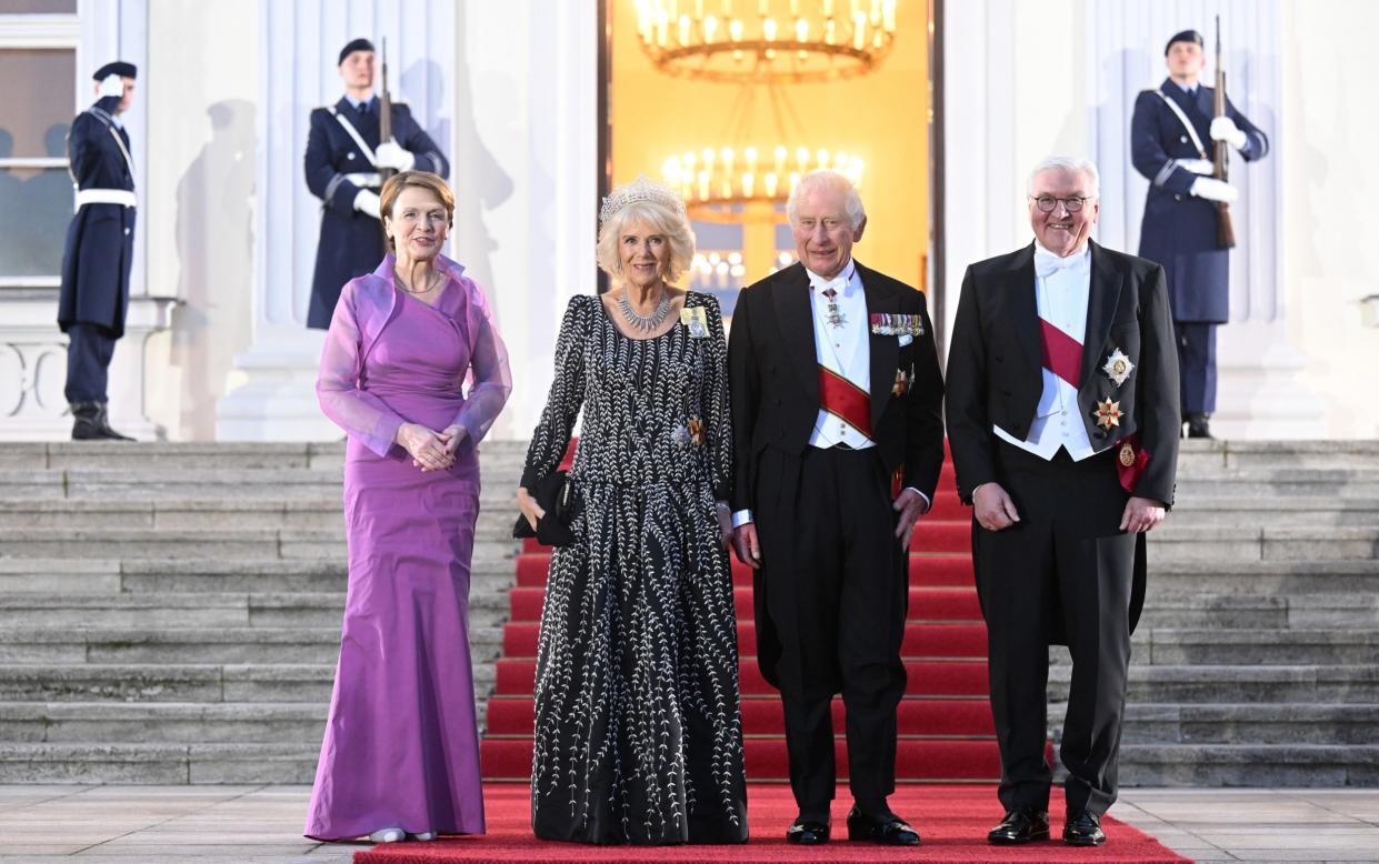 King Charles and Camilla arrive at the state banquet - Samir Hussein