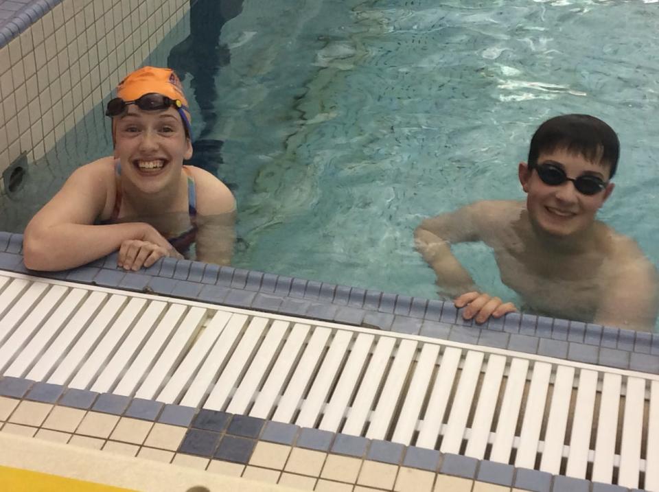Hannah MacLellan and Greg Morrison P.E.I. para swimmers December 2015