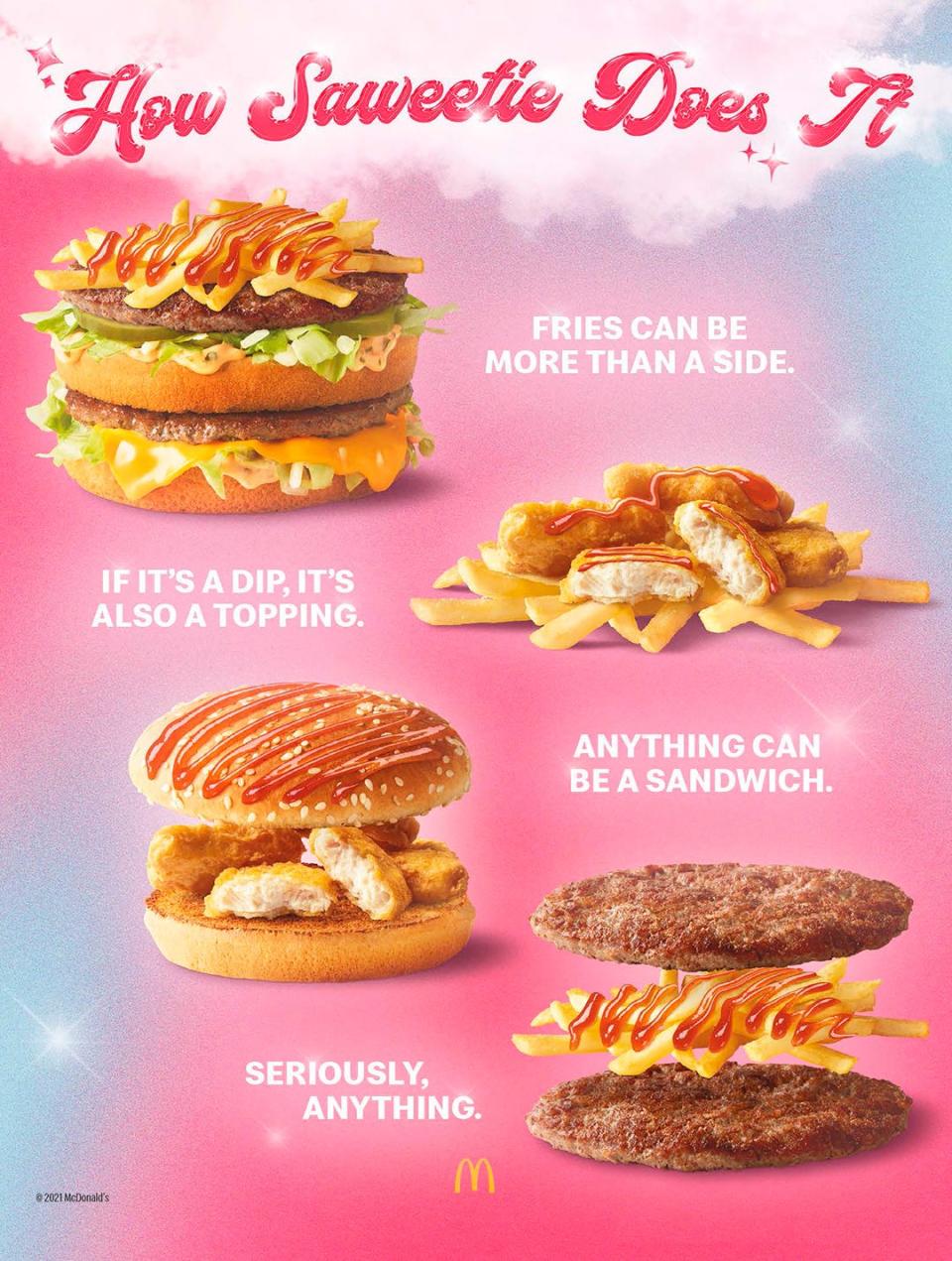 Saweetie has different ways she eats her McDonald's collaboration meal, which will debut Aug. 9 at restaurants nationwide.