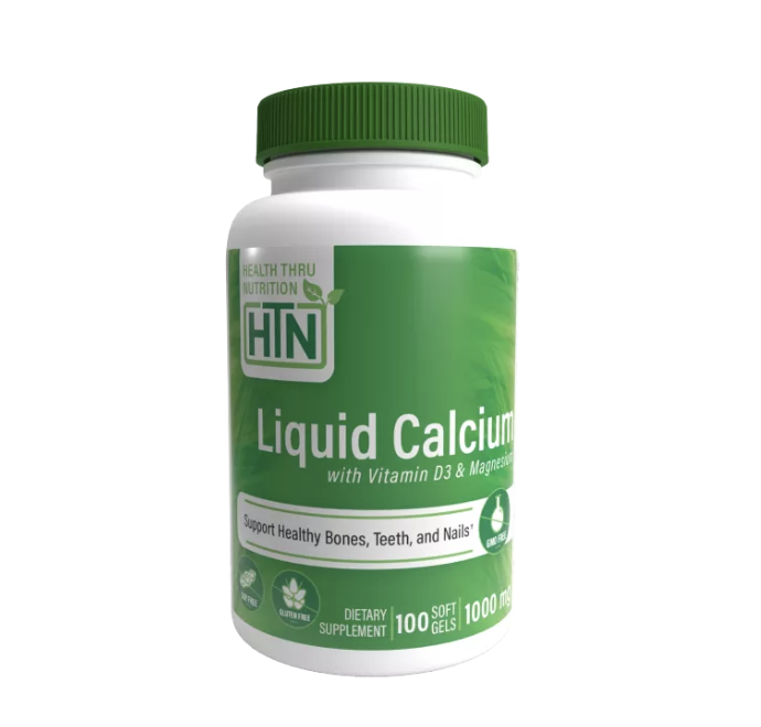 A product image of HTN Liquid Calcium tub.