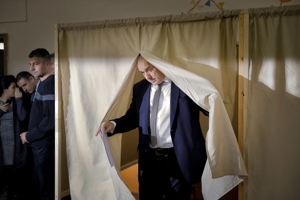 Borisov lit up in voting booth