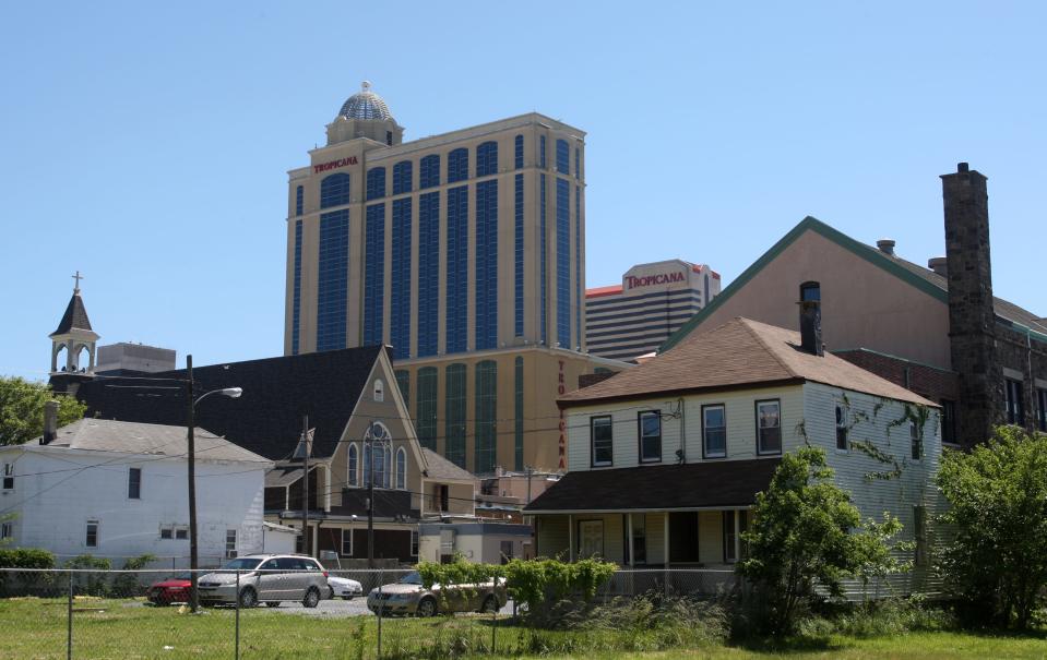 The Tropicana Casino and Hotel is shown in the background. It will host an "On Your Feet" musical May 5 through 7.