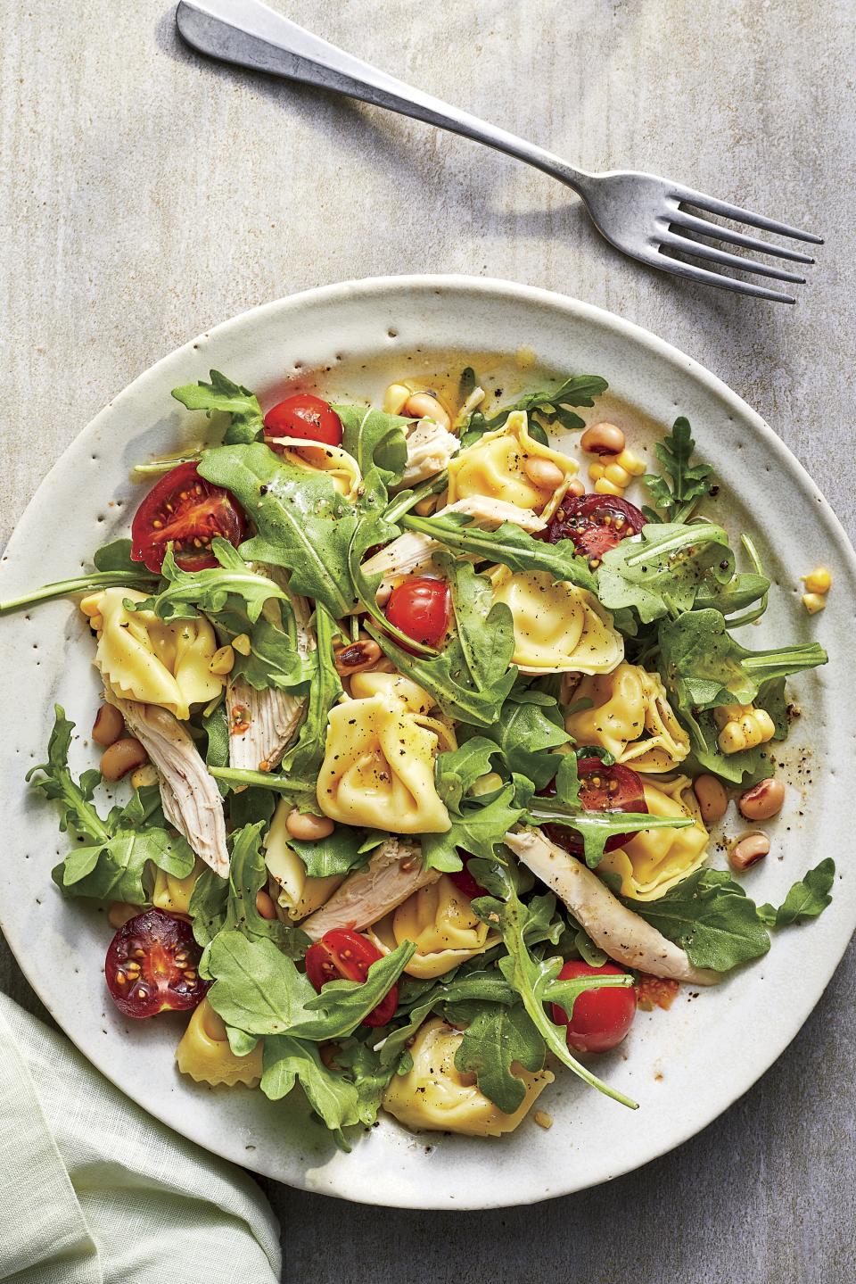 Chicken-Tortellini Salad with Basil Vinaigrette