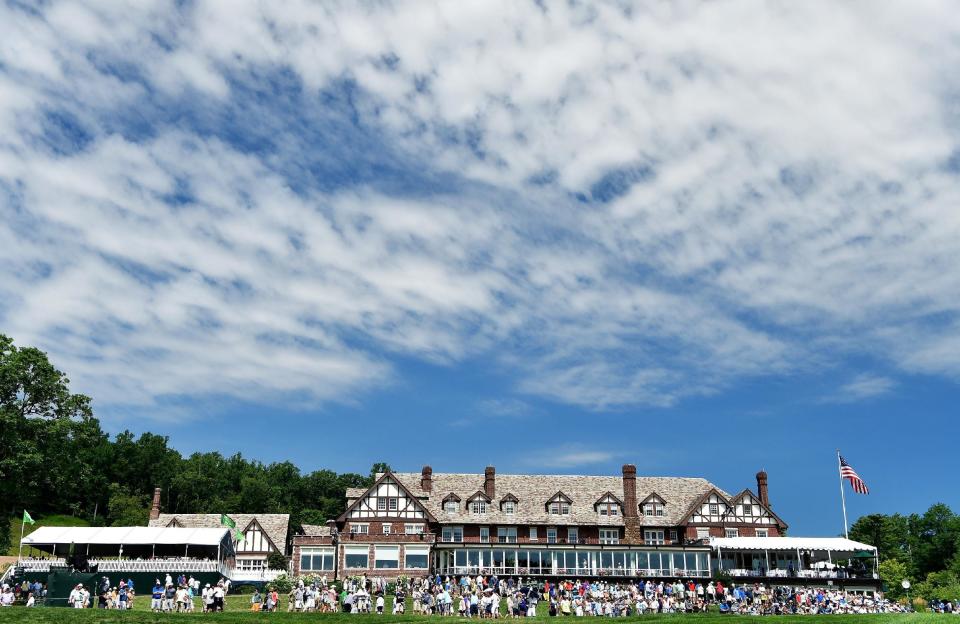 Baltusrol Mountain looms behind the clubhouse. (Getty Images)